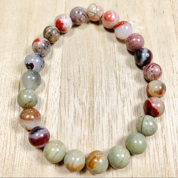 Handmade Jewelry - 🌈 8mm Jasper Handmade Chakra Stretch Bracelet